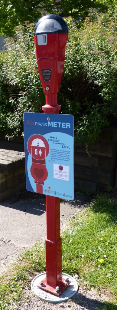 Parkuhr in Truro als "Spenden-Box"